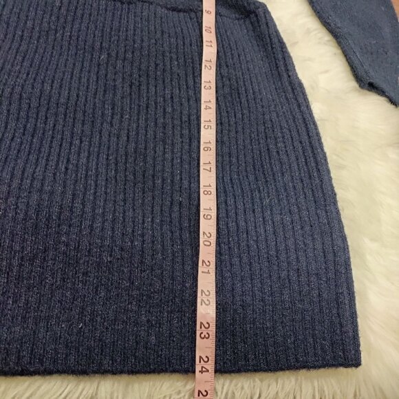 Meshki Navy Blue Chic Rafferty Boat Neck Knit Sweater Dress Women's Size Medium - Picture 12 of 13